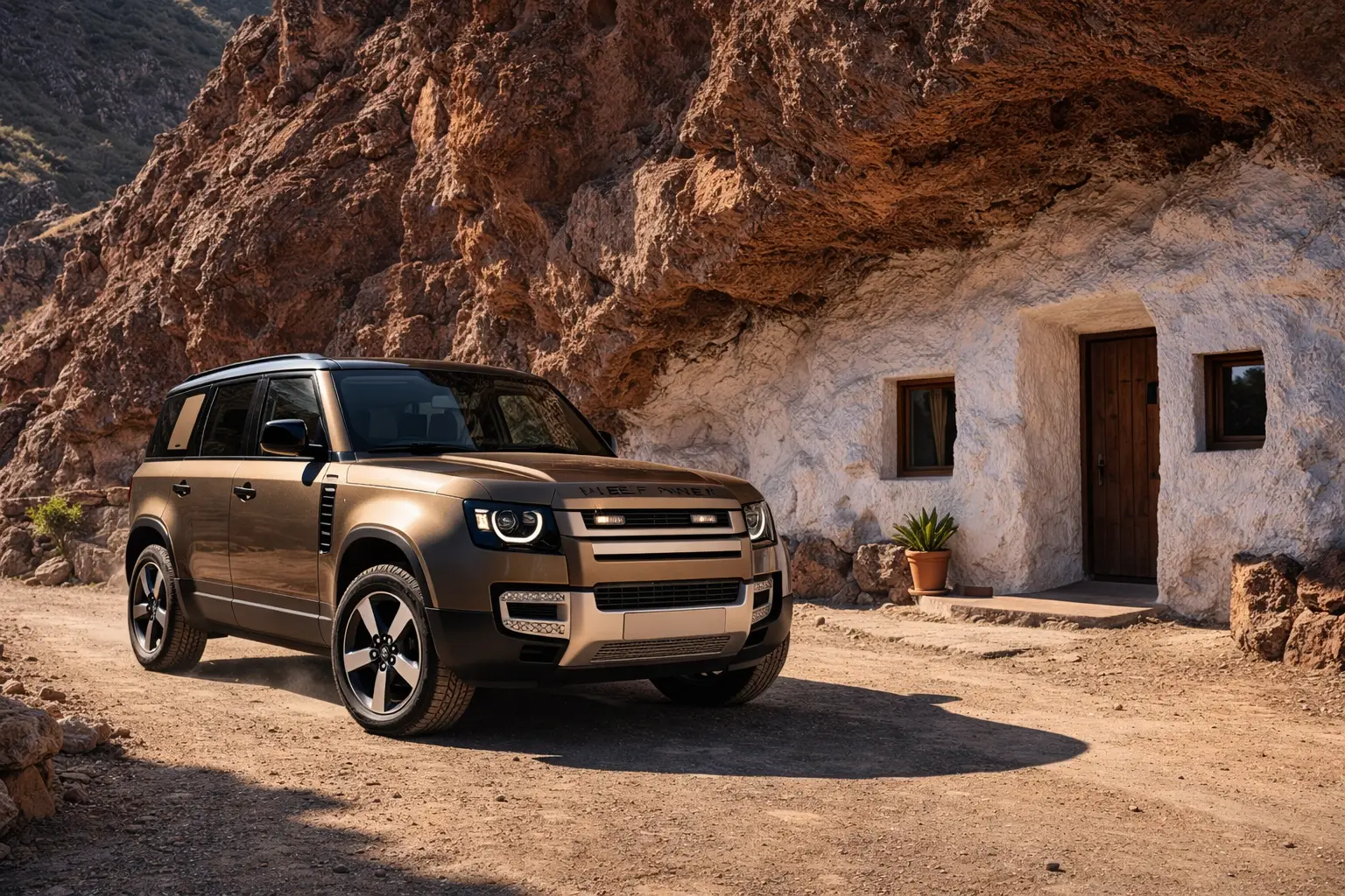 SUV i steinete landskap